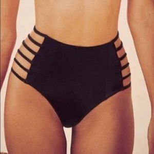 Victoria secret high waisted black bikini bottom